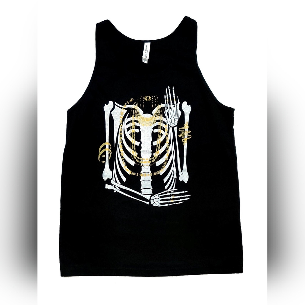 Remains Skeleton Goth Screen printed tank top